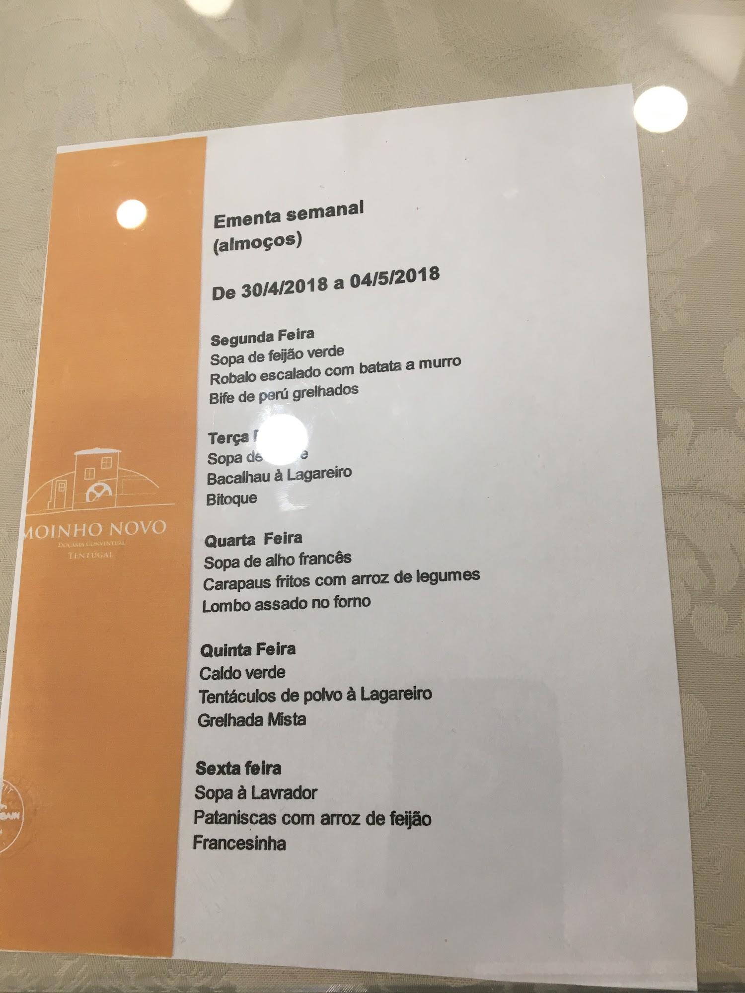 Moinho Novo - Doçaria Conventual Menu