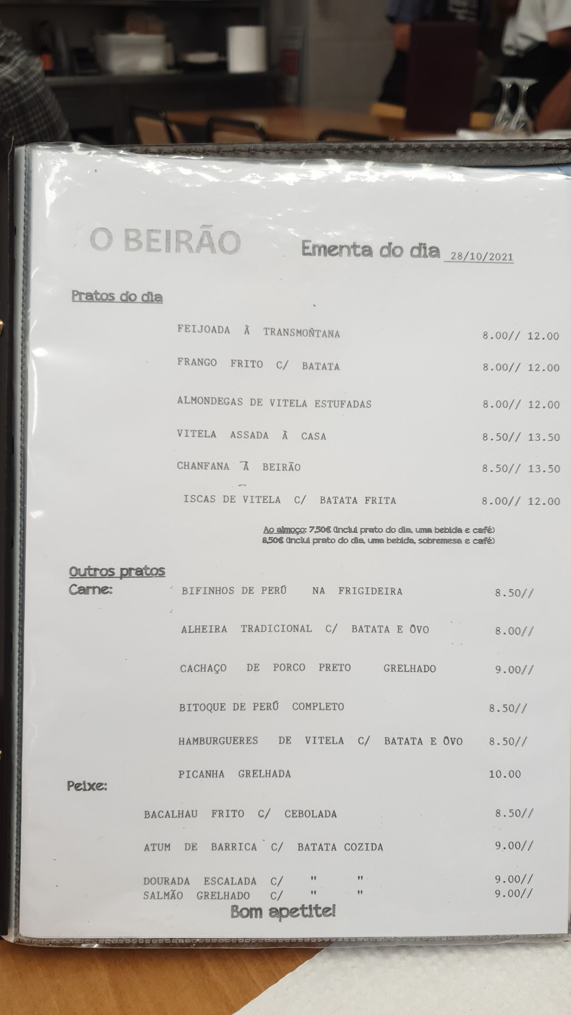 O Beirão Menu