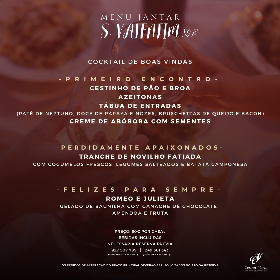 Quinta da Colina Verde Menu