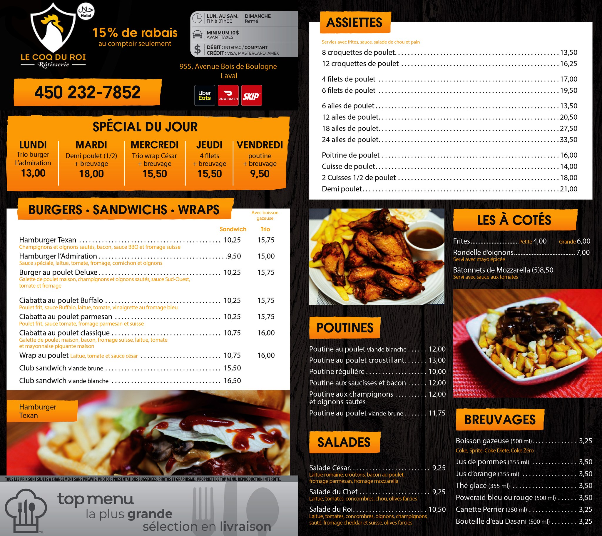 BURGERS & CO- Laval Menu