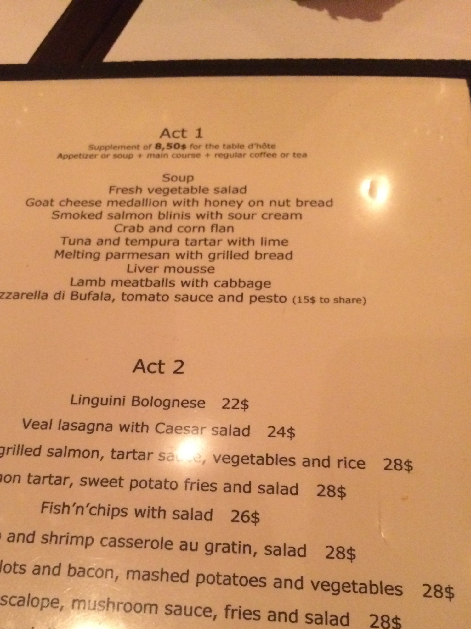 Restaurant Seingalt Menu