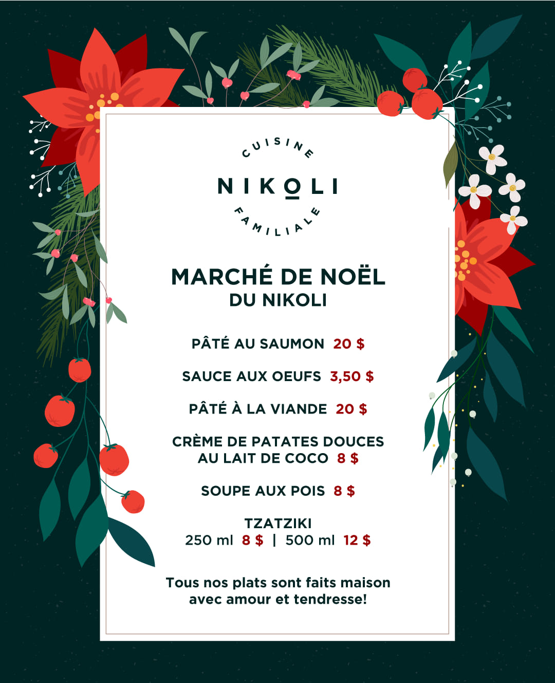 Restaurant le Nikoli Menu