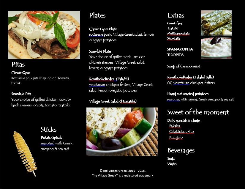 Village Greek Menu