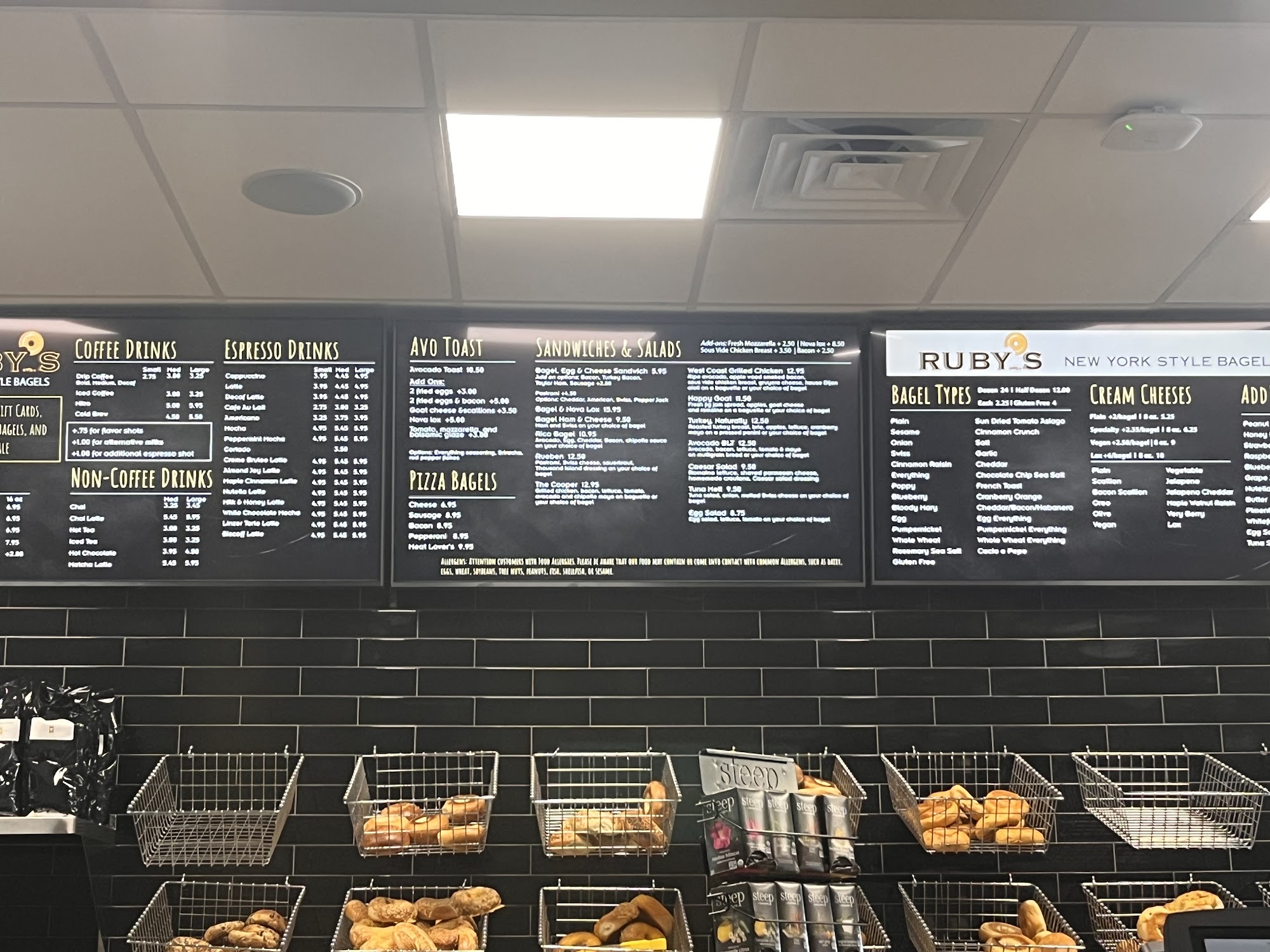 Ruby’s New York Style Bagels Menu