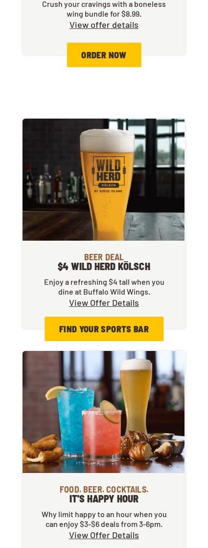 Buffalo Wild Wings Menu