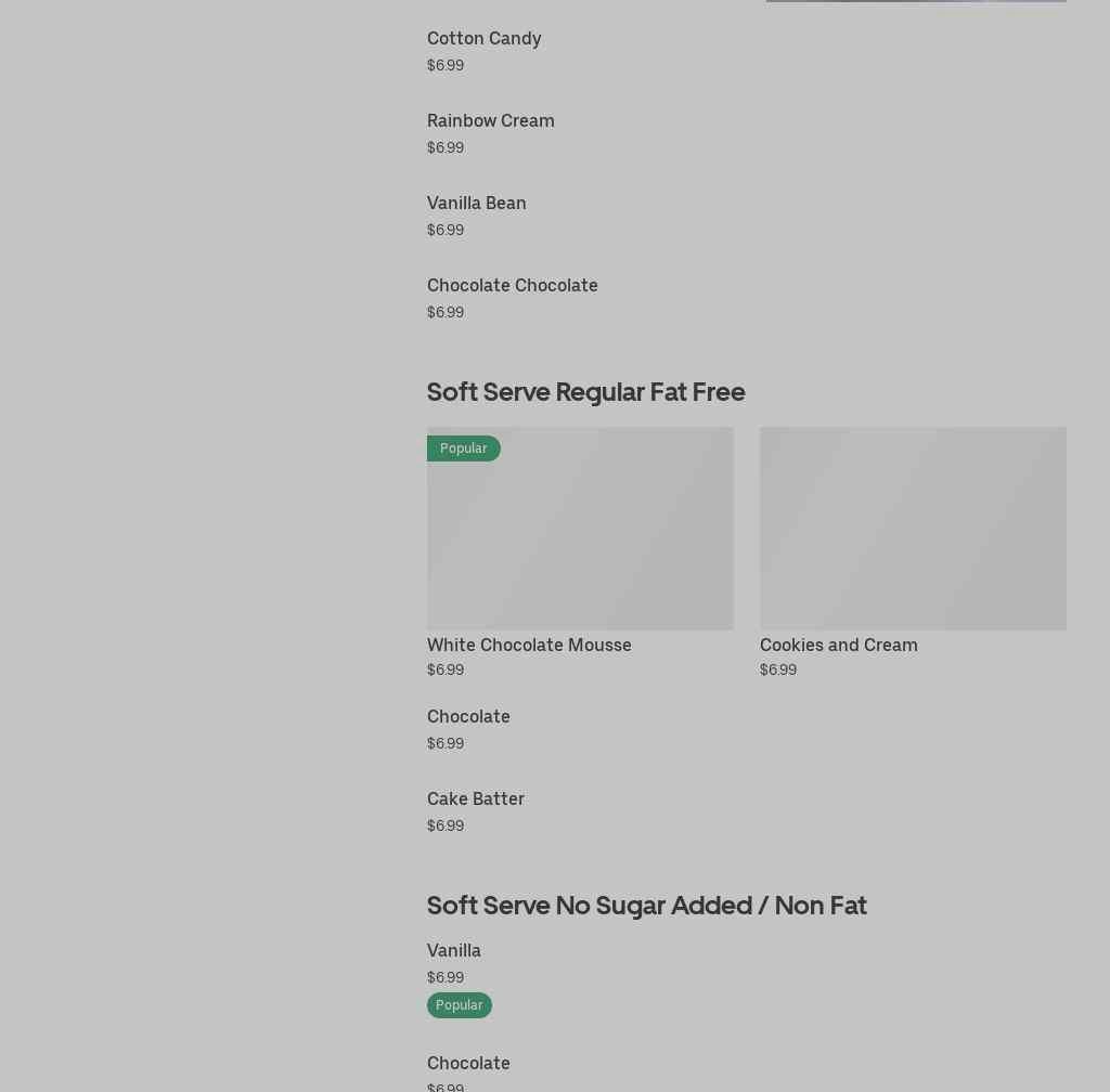 TCBY Azalea Square Menu