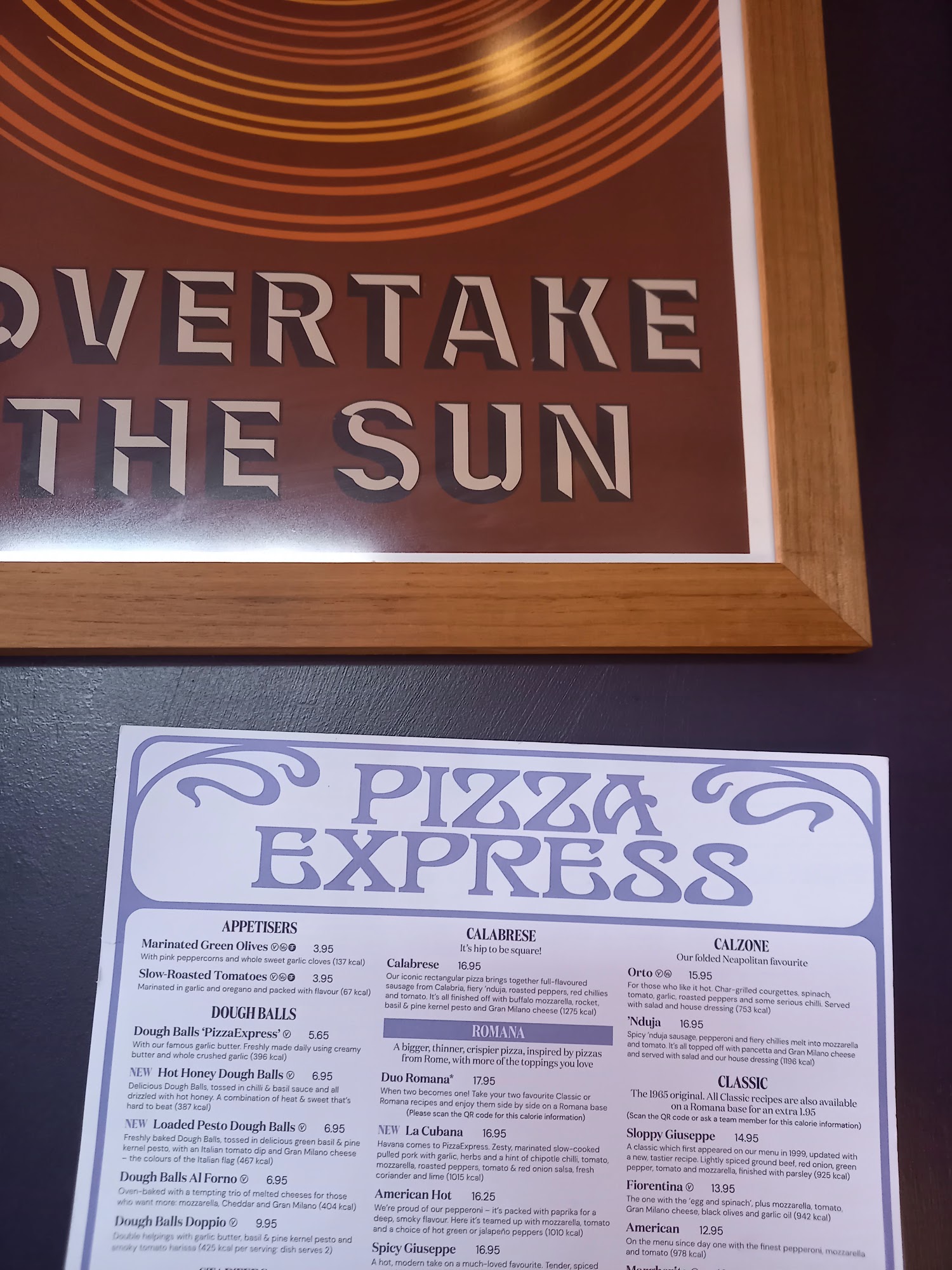 Pizza Express Menu