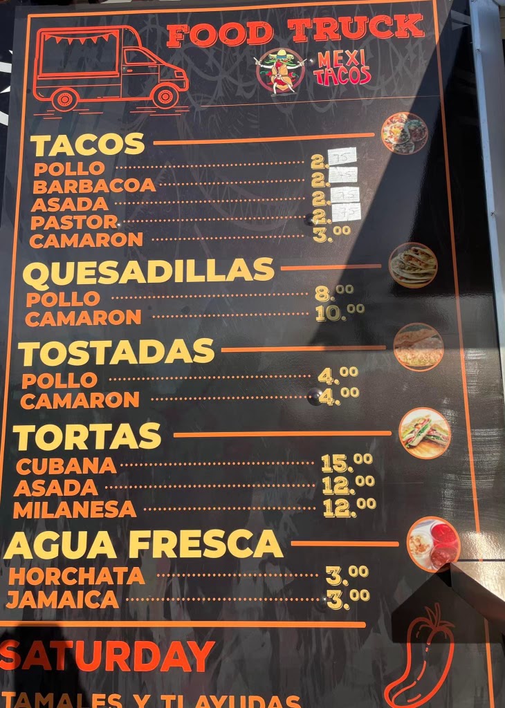Mexi Tacos Menu