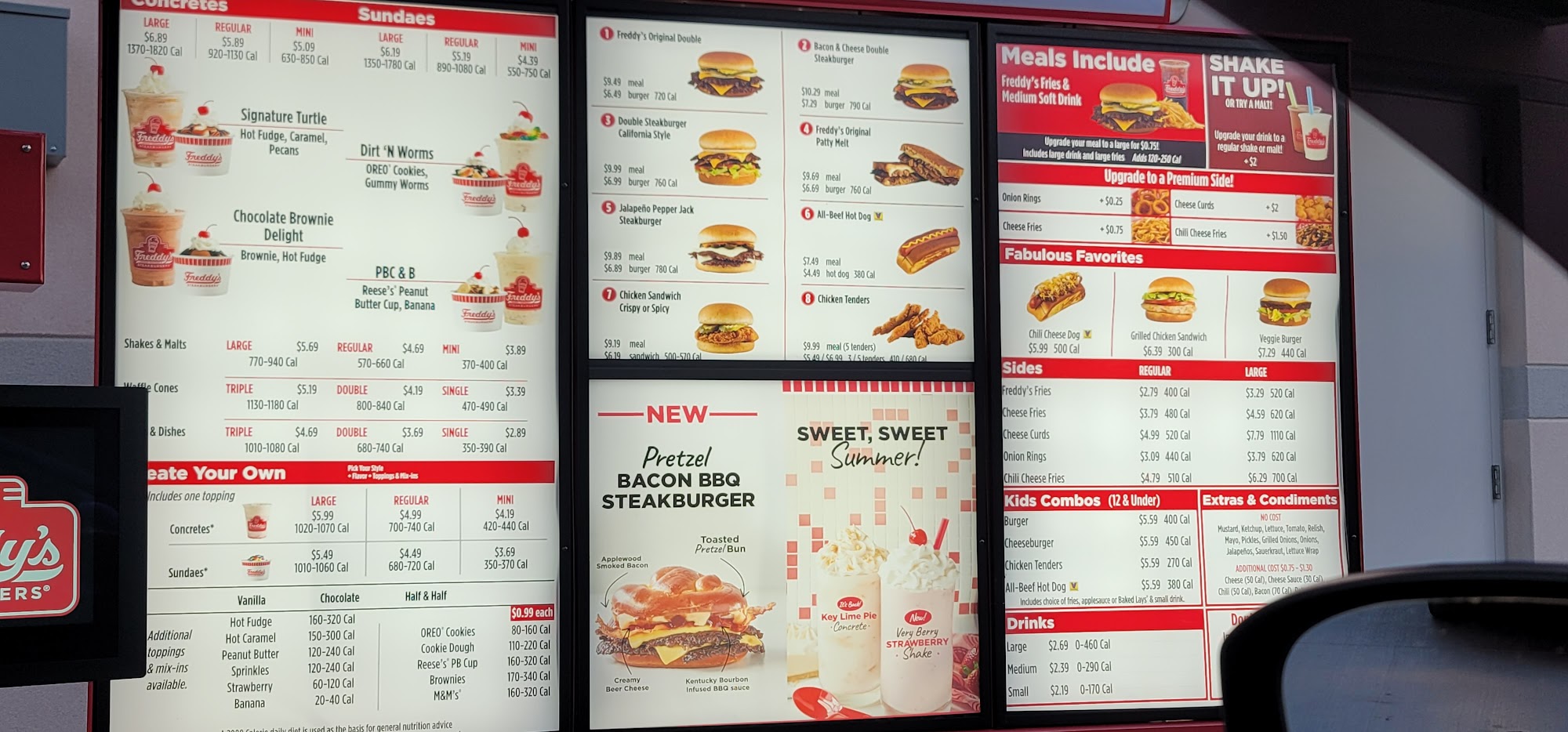 Freddy's Frozen Custard & Steakburgers Menu