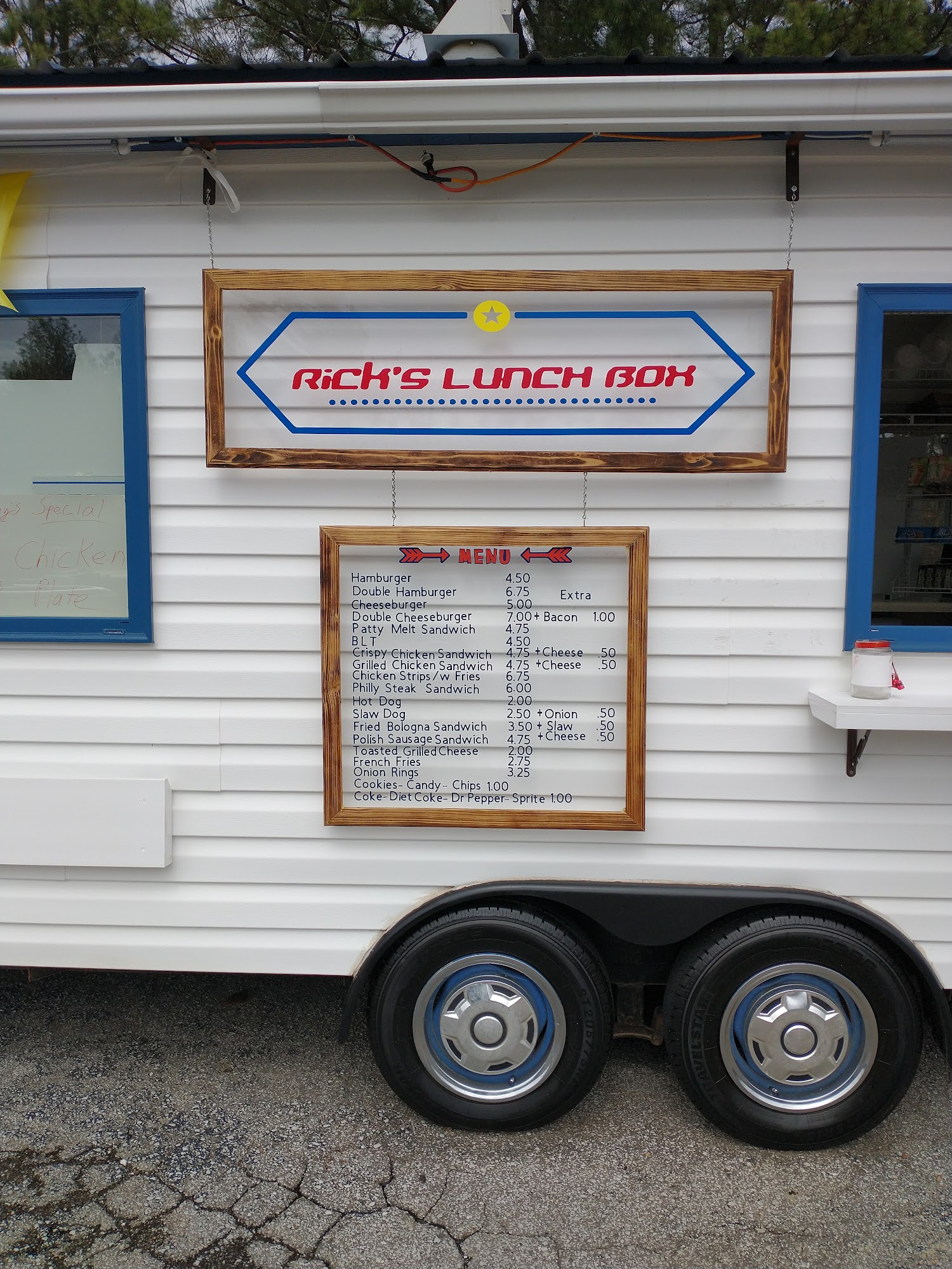 Nick's Lunch Box Menu