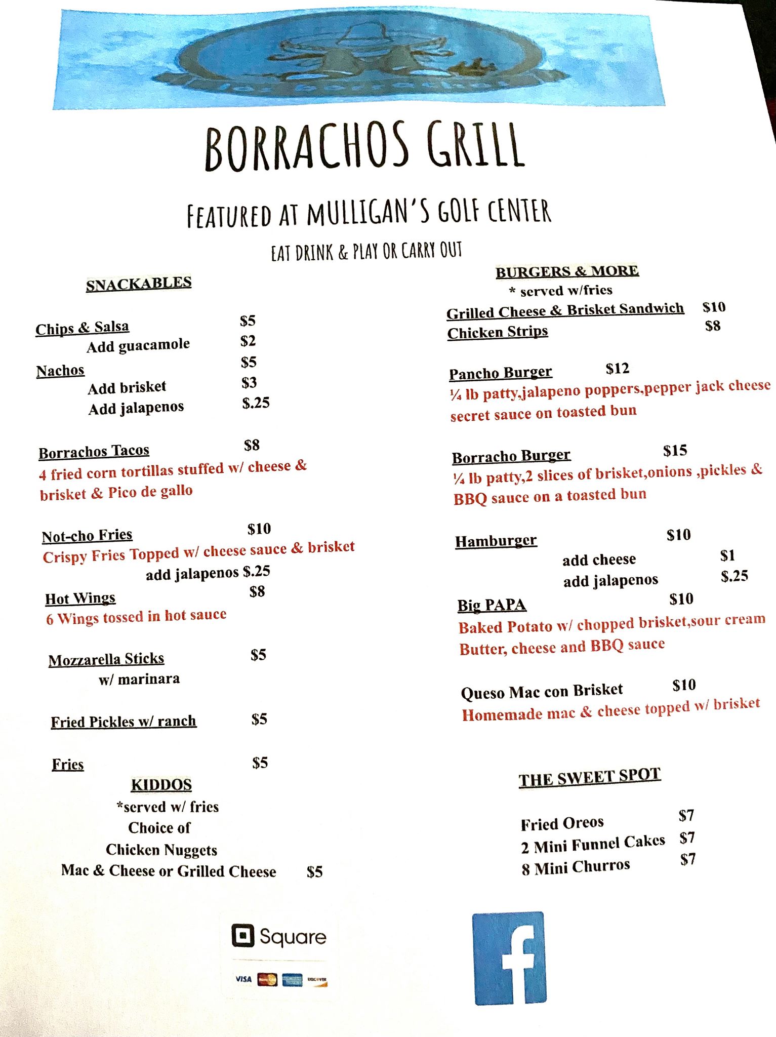Borrachos Grill Menu