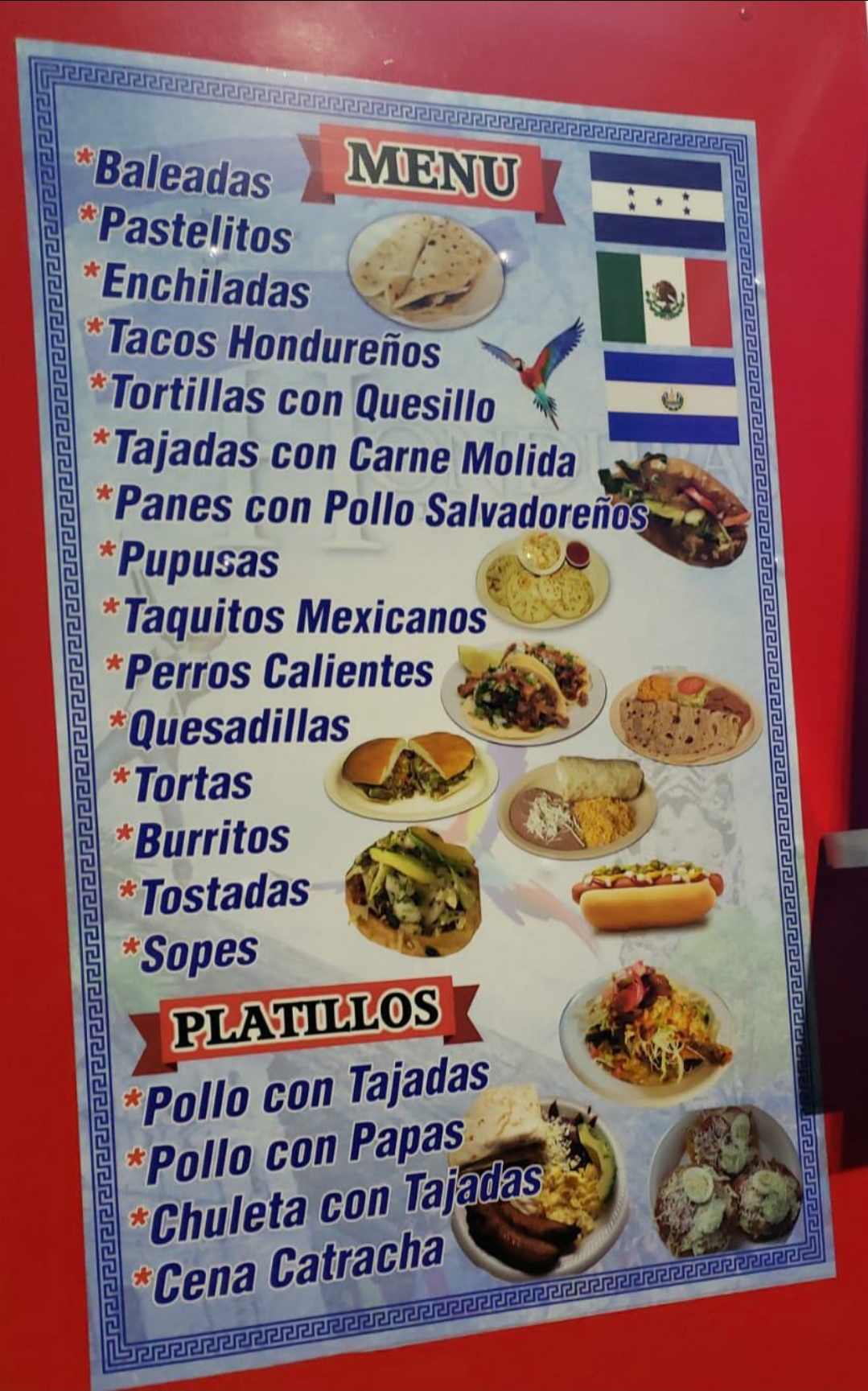 Pupusería San Marqueña Menu