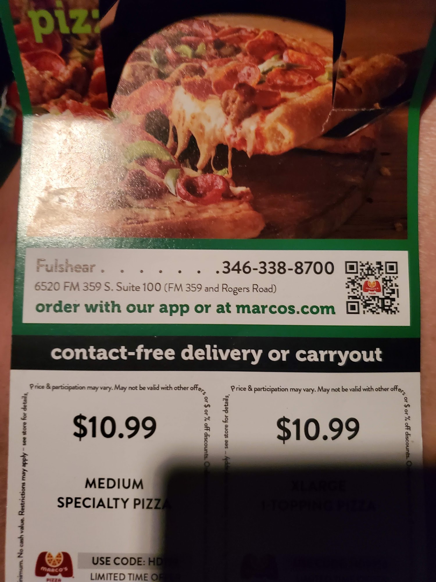 Marco's Pizza Menu
