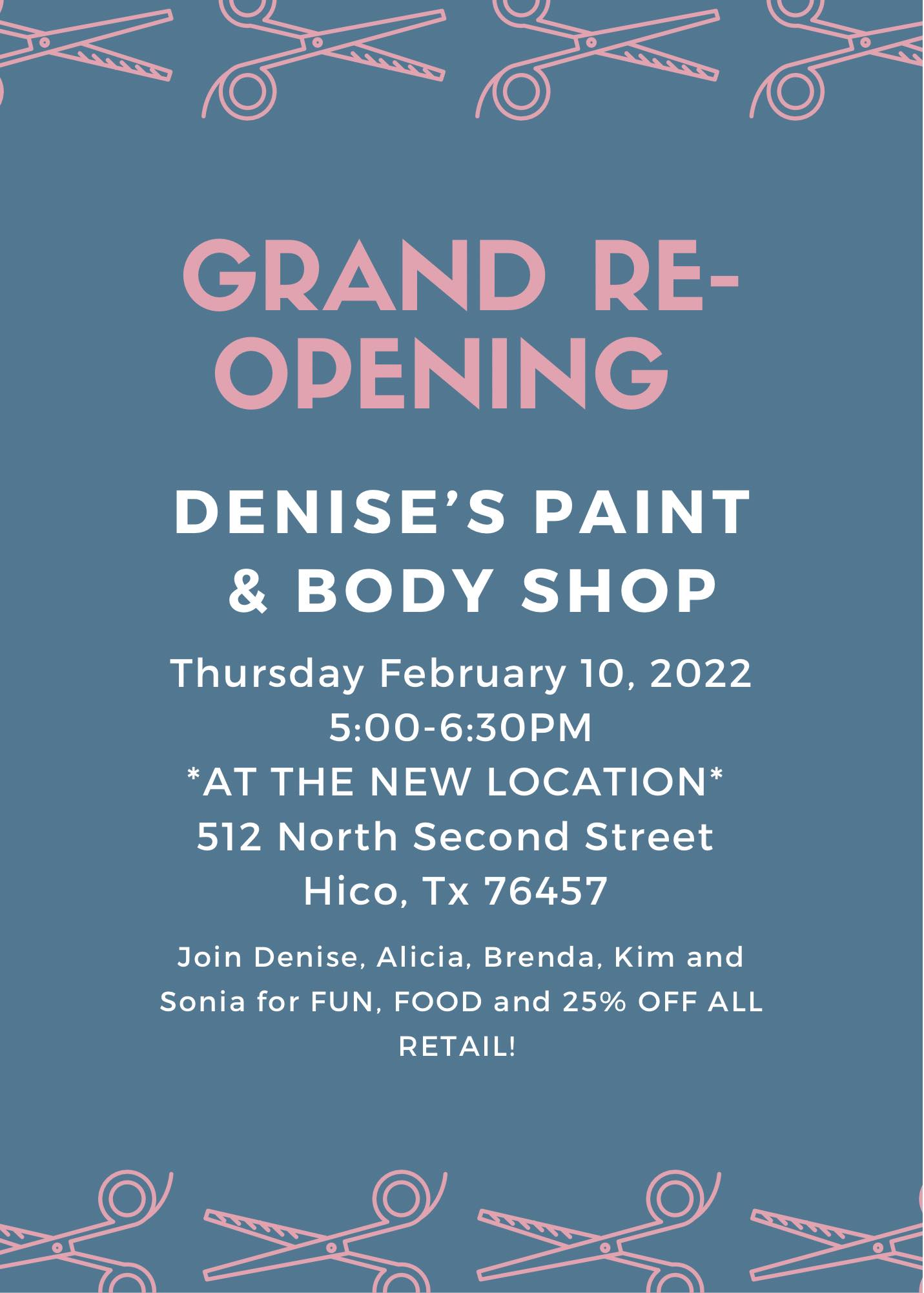 Denise's Paint & Body Shop 512 N 2nd St, Hico Texas 76457