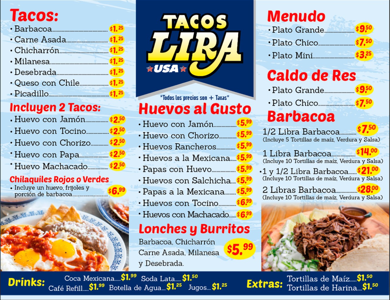 Tacos Lira Laredo Tx Menu