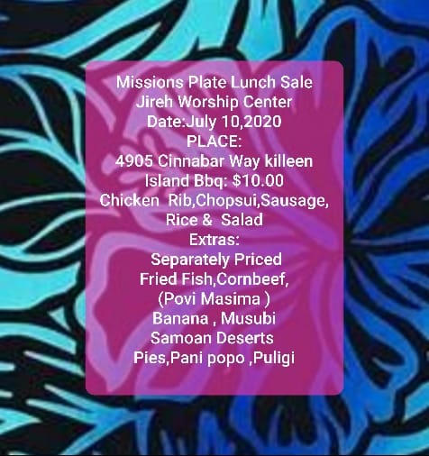 JEHOVAH-JIREH Menu