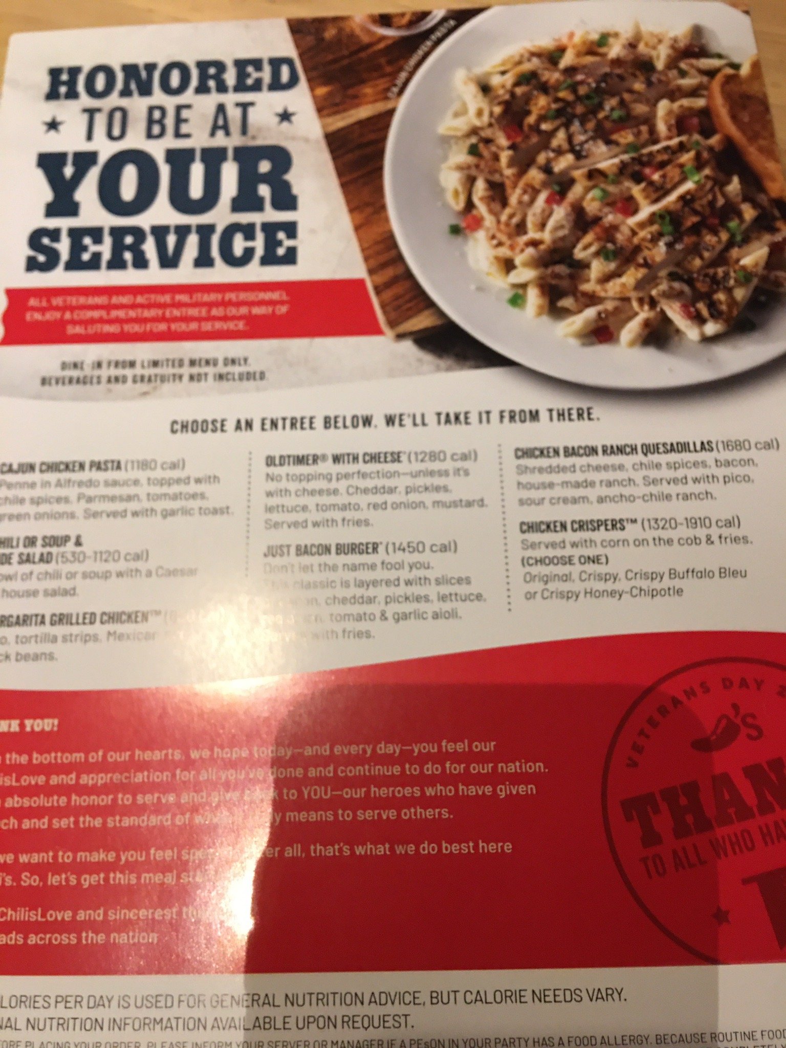 It's Just Wings Menu