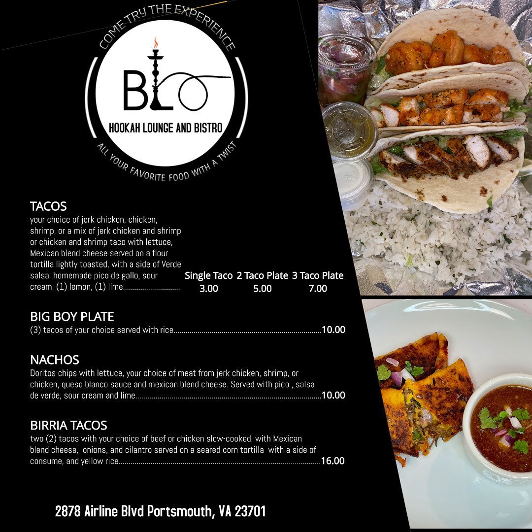 Exhale Hookah Lounge Menu