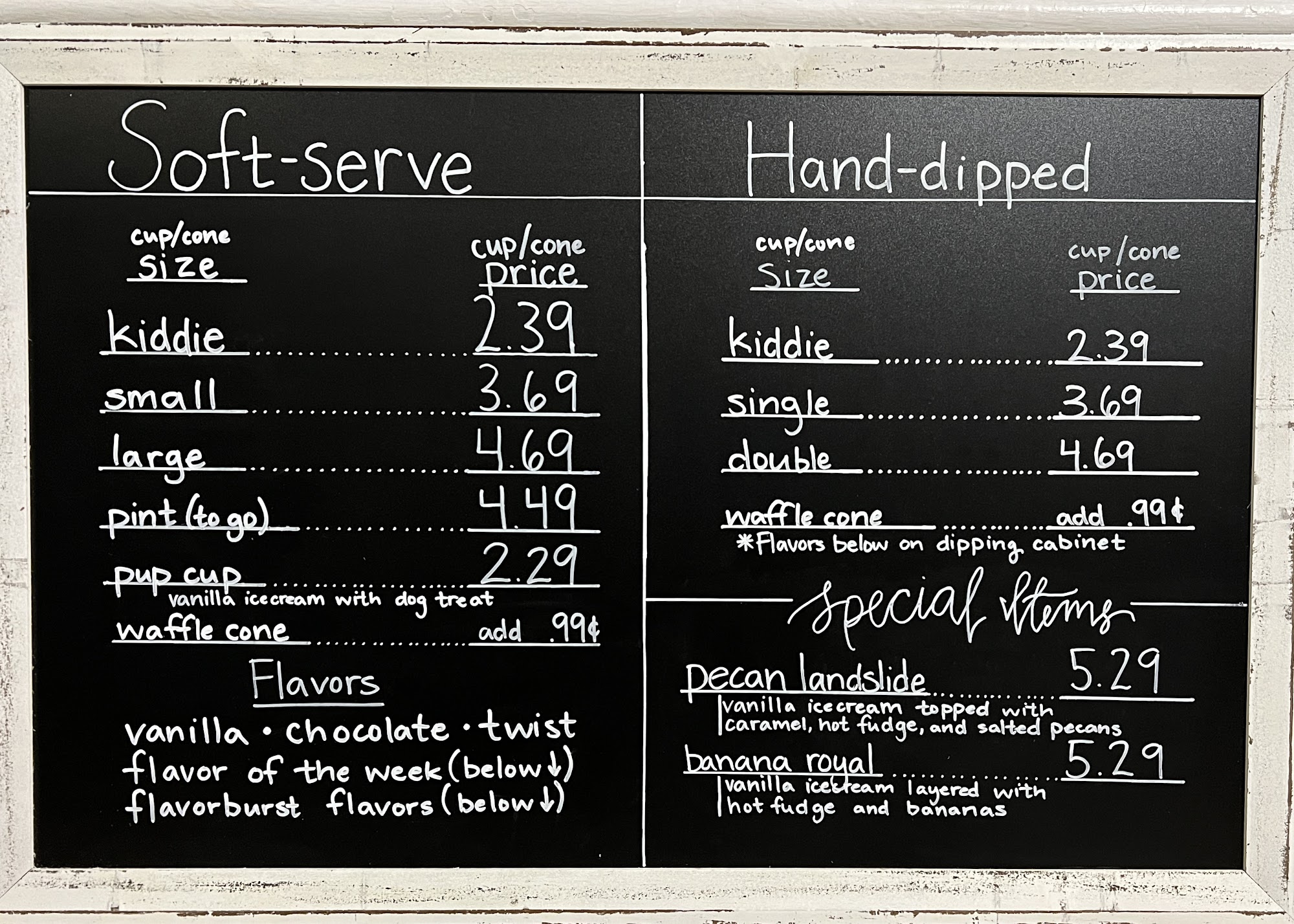 Crossroads Creamery Menu