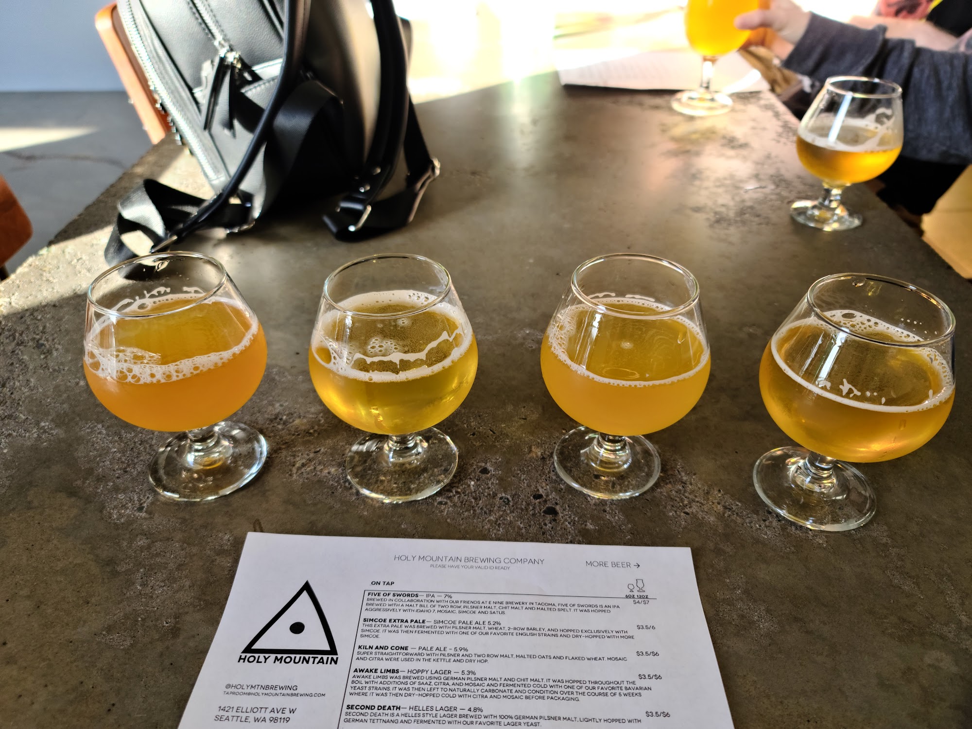 Holy Mountain Brewing Company Menu