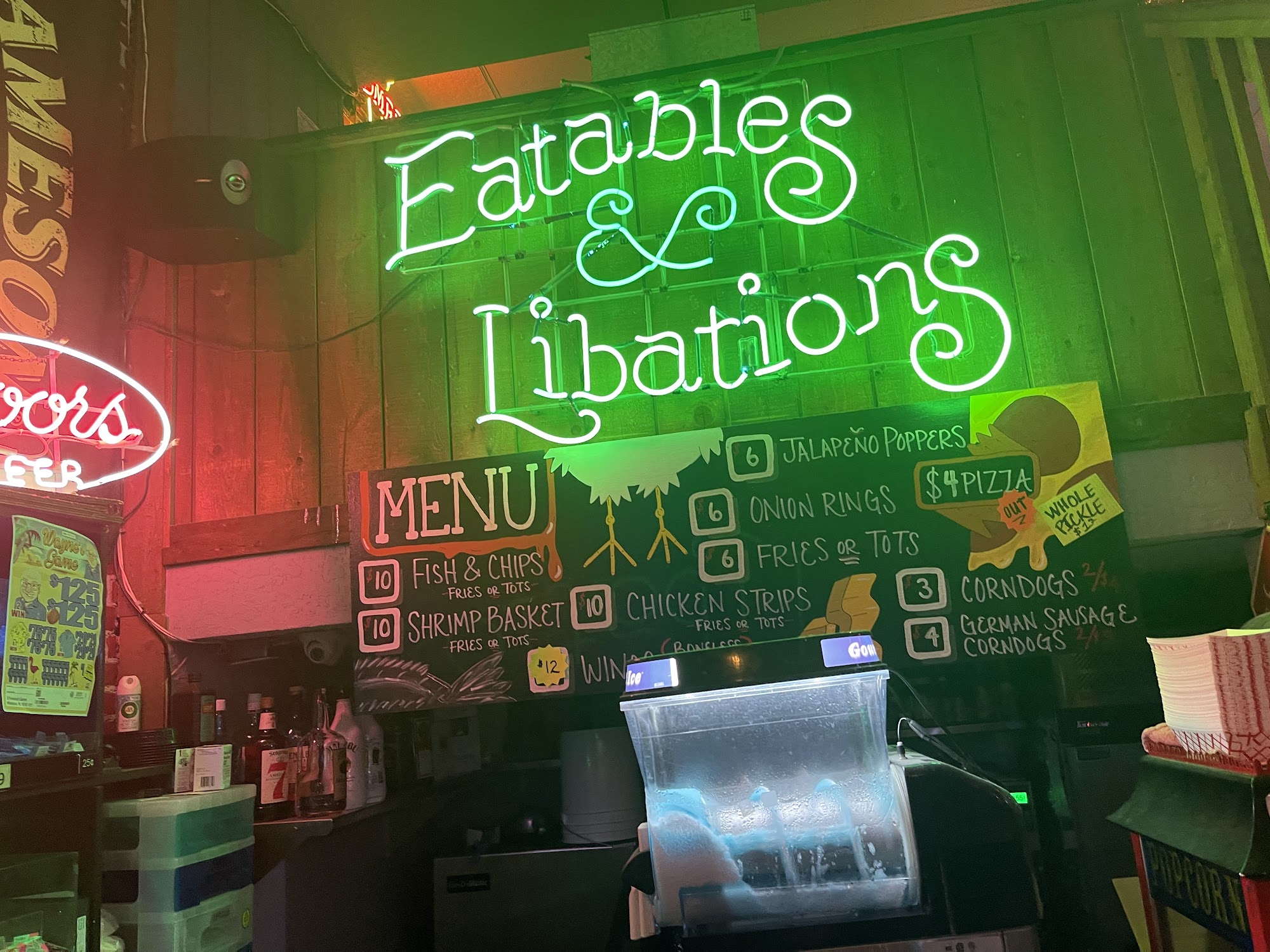 Lucky's Bar Menu