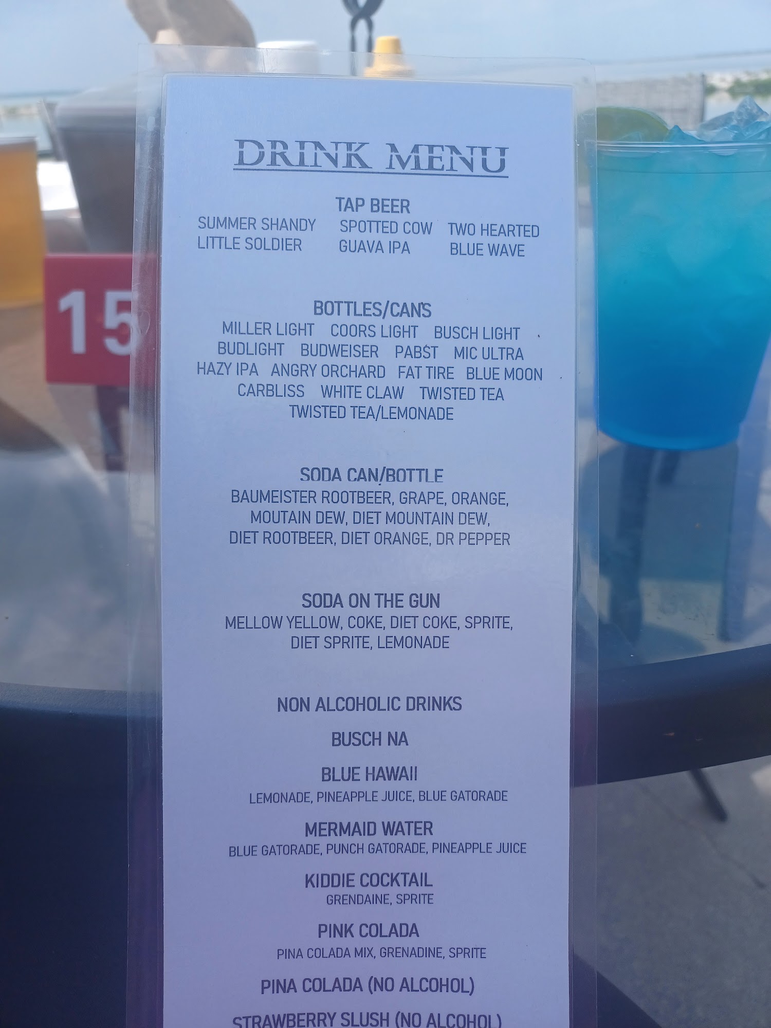 Captain Jacks - South Bay Marina Menu