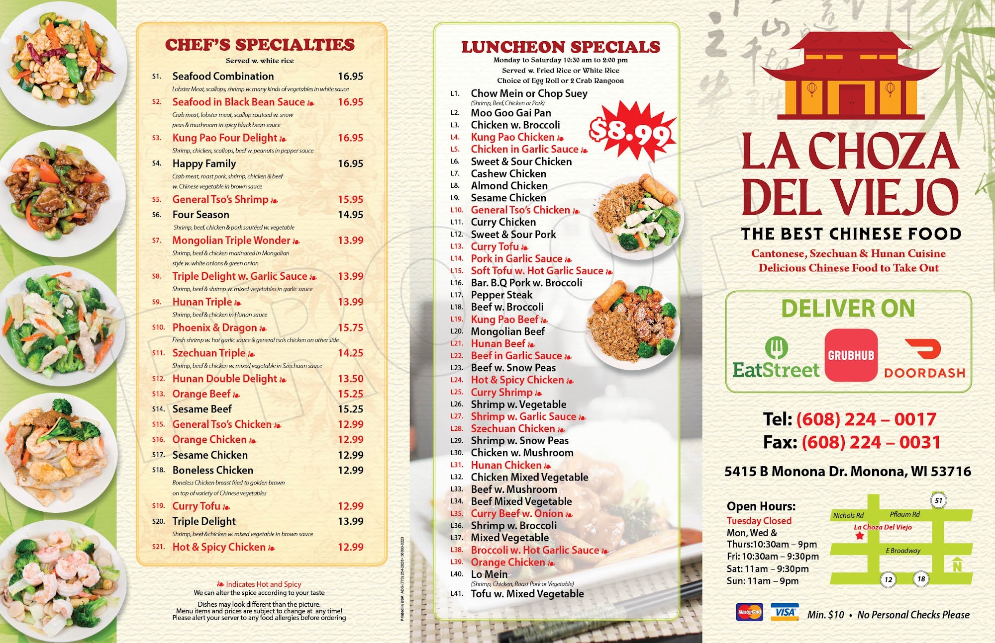 La Choza Del Viejo (The Best Chinese Food) Menu