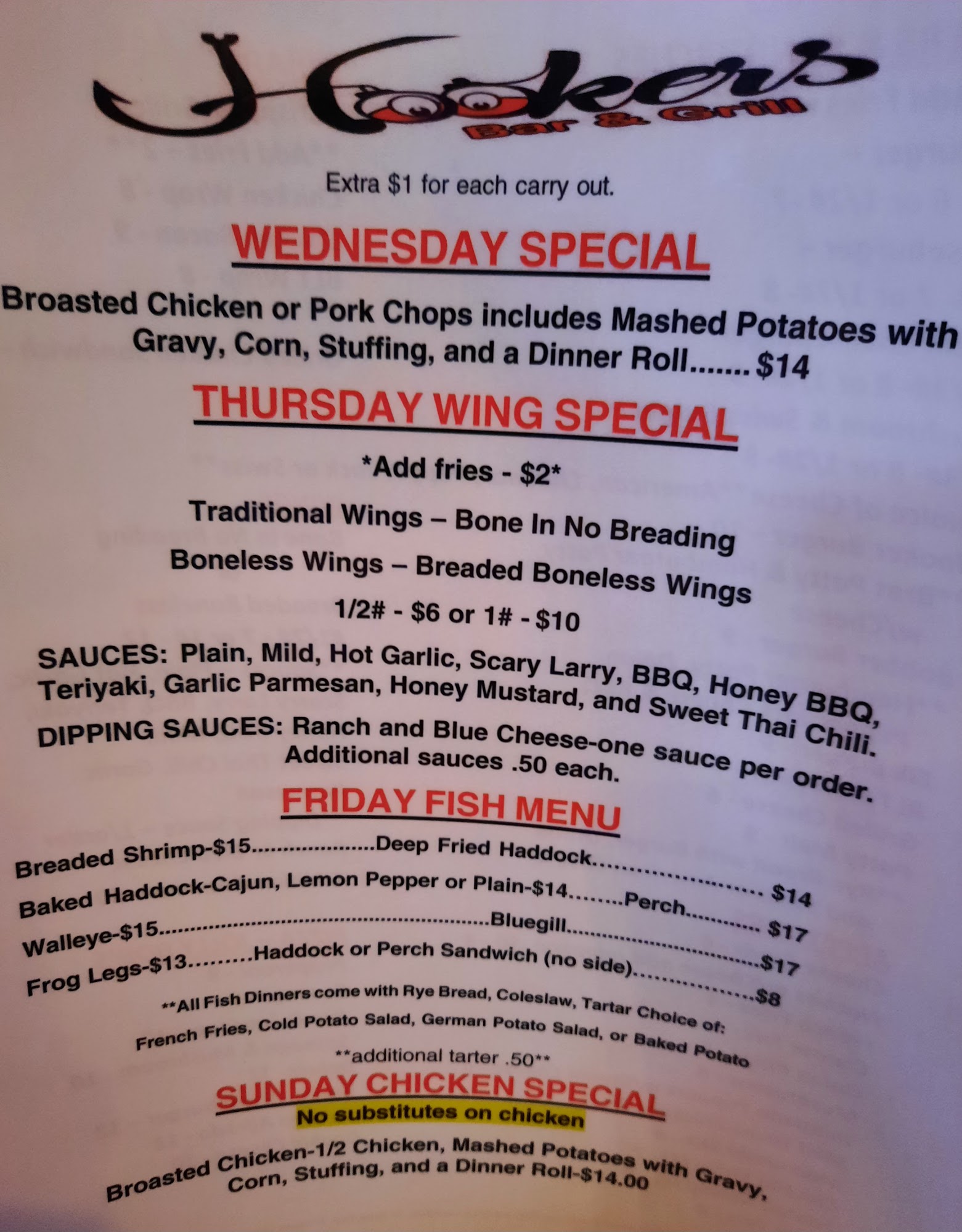 Hookers Bar & Grill, Shiocton Menu, Reviews (14), Photos (13) Restaurantji