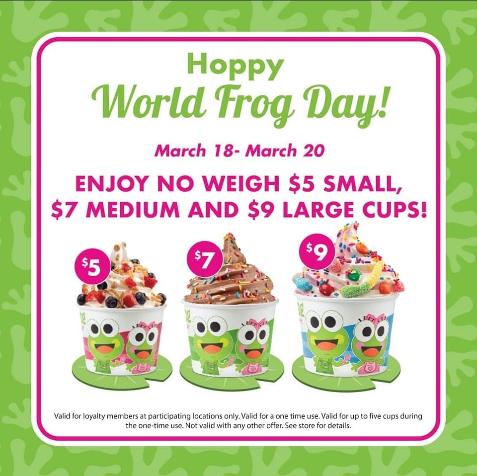sweetFrog Menu