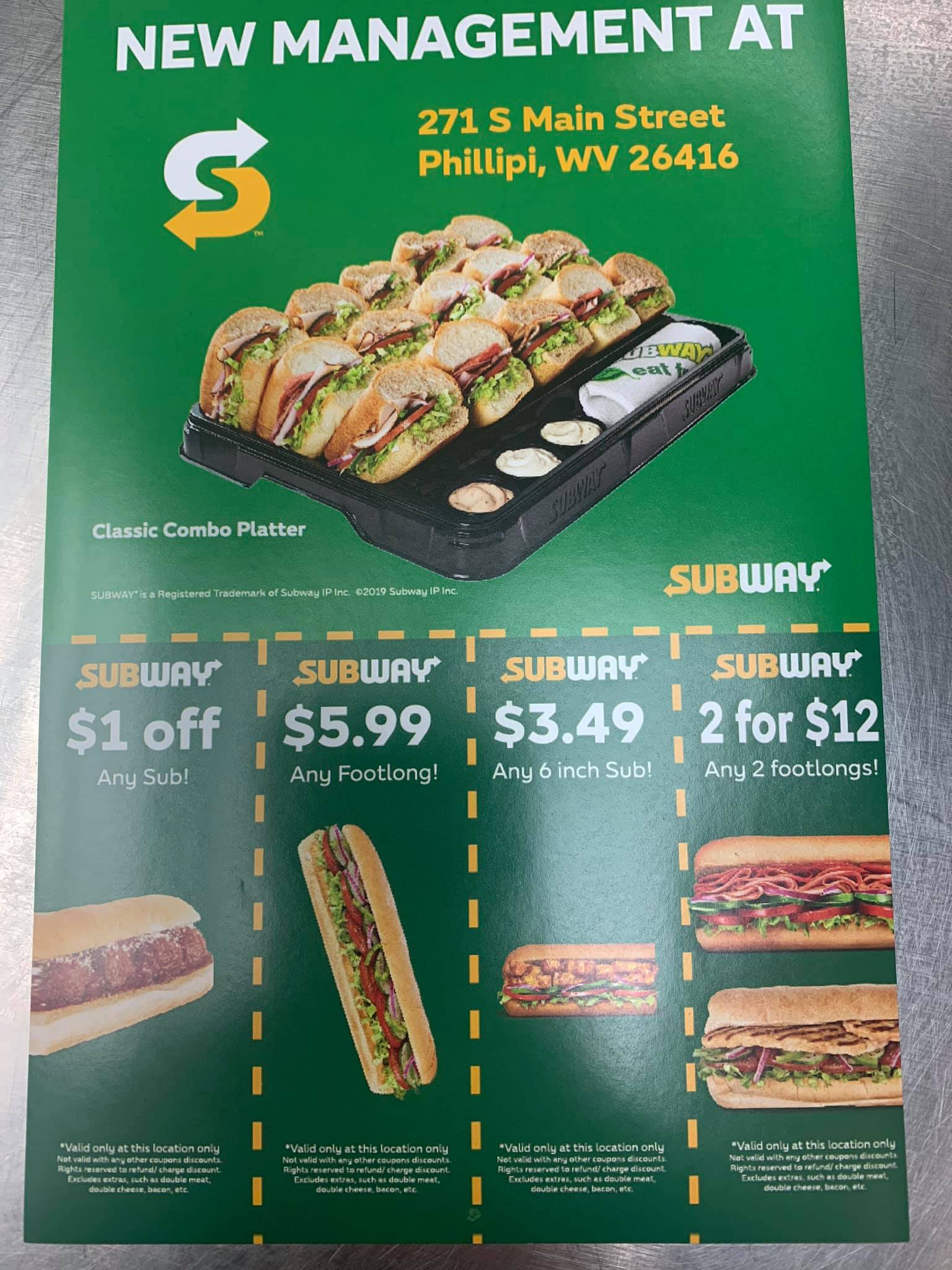 Subway Menu