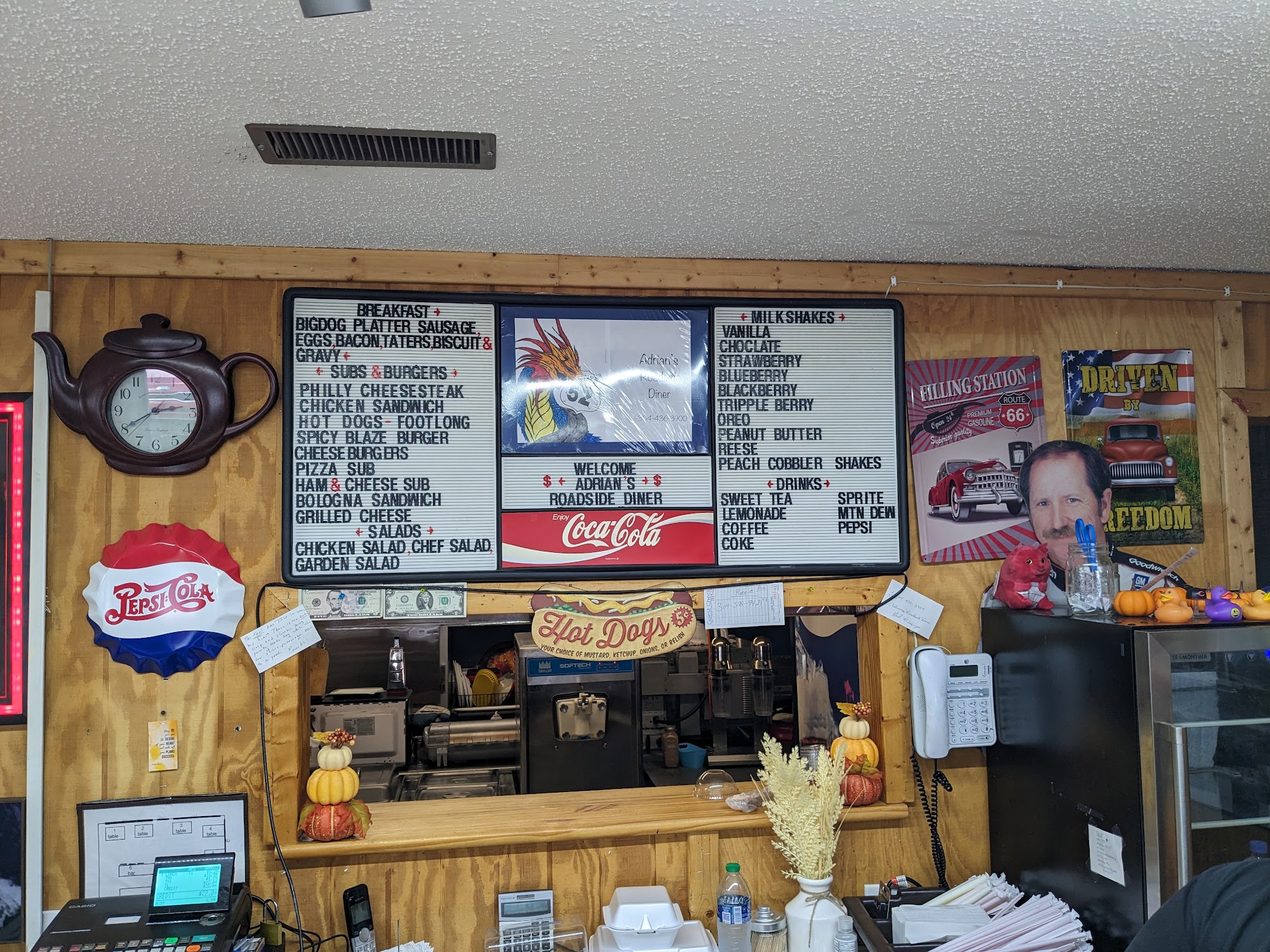 Adrian's Roadside Diner Menu